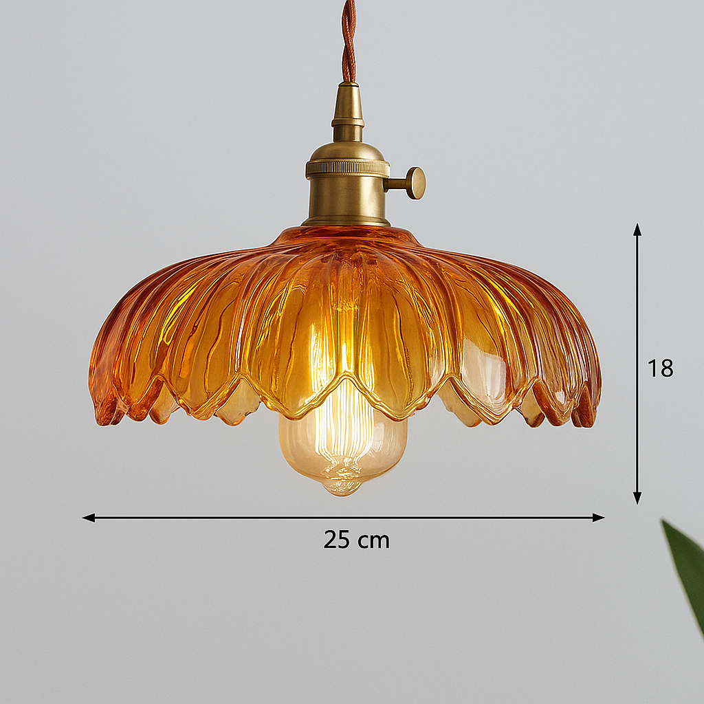 Vintage Flower Glass Pendant
