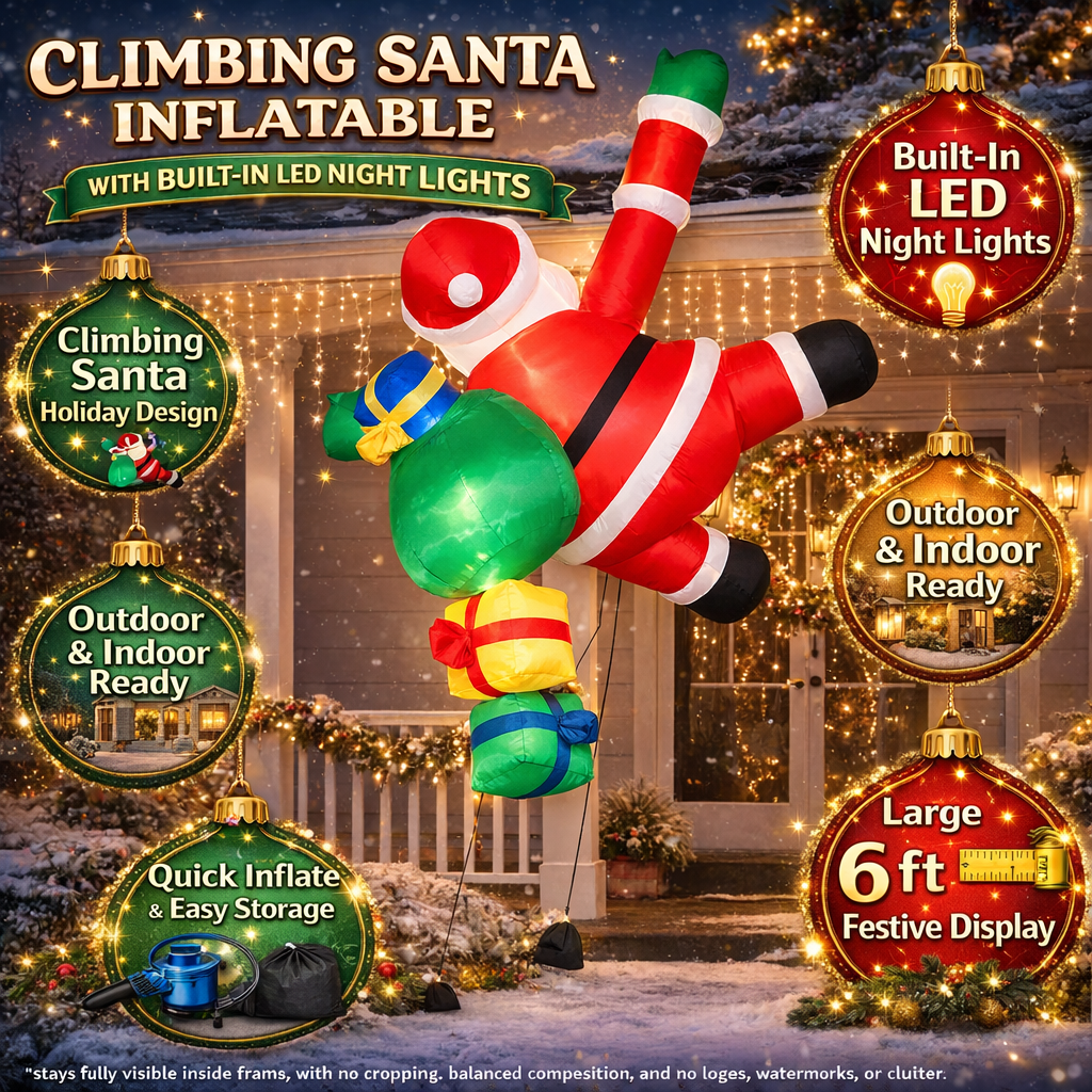 Inflatable Climbing Santa Yard Decoration