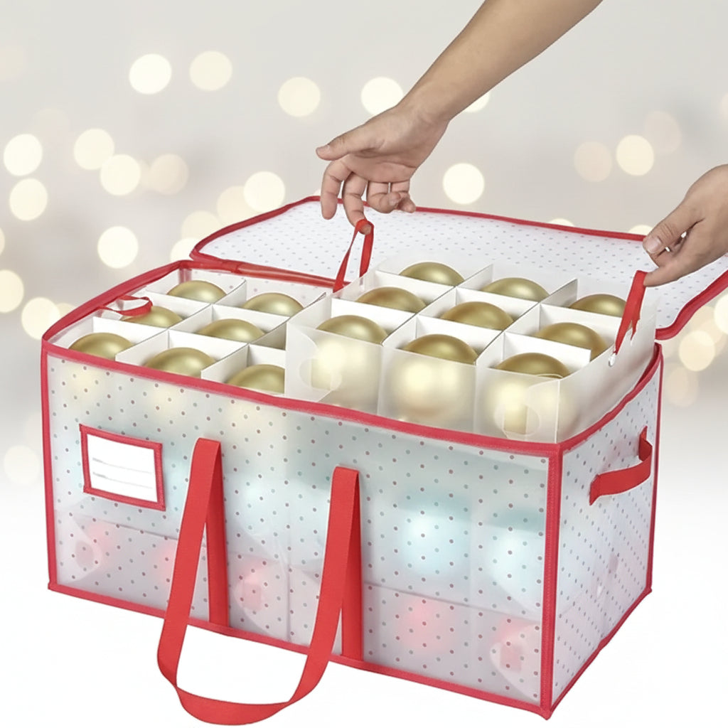 Large Zippered Ornament Storage Box