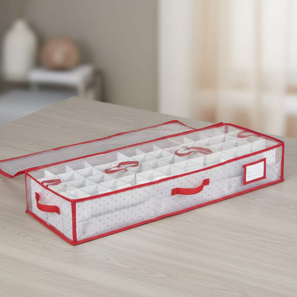 Large Zippered Ornament Storage Box