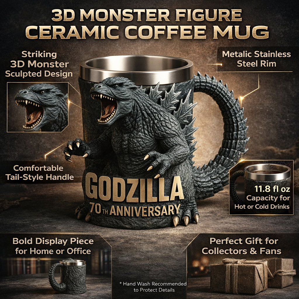 3D Sculpted Monster Ceramic Mug