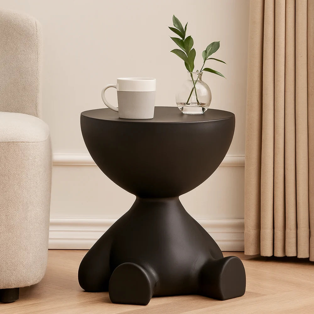 Round Modern Side Table Accent Stool