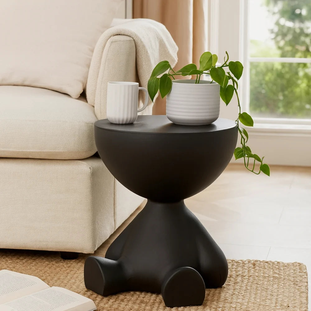 Round Modern Side Table Accent Stool