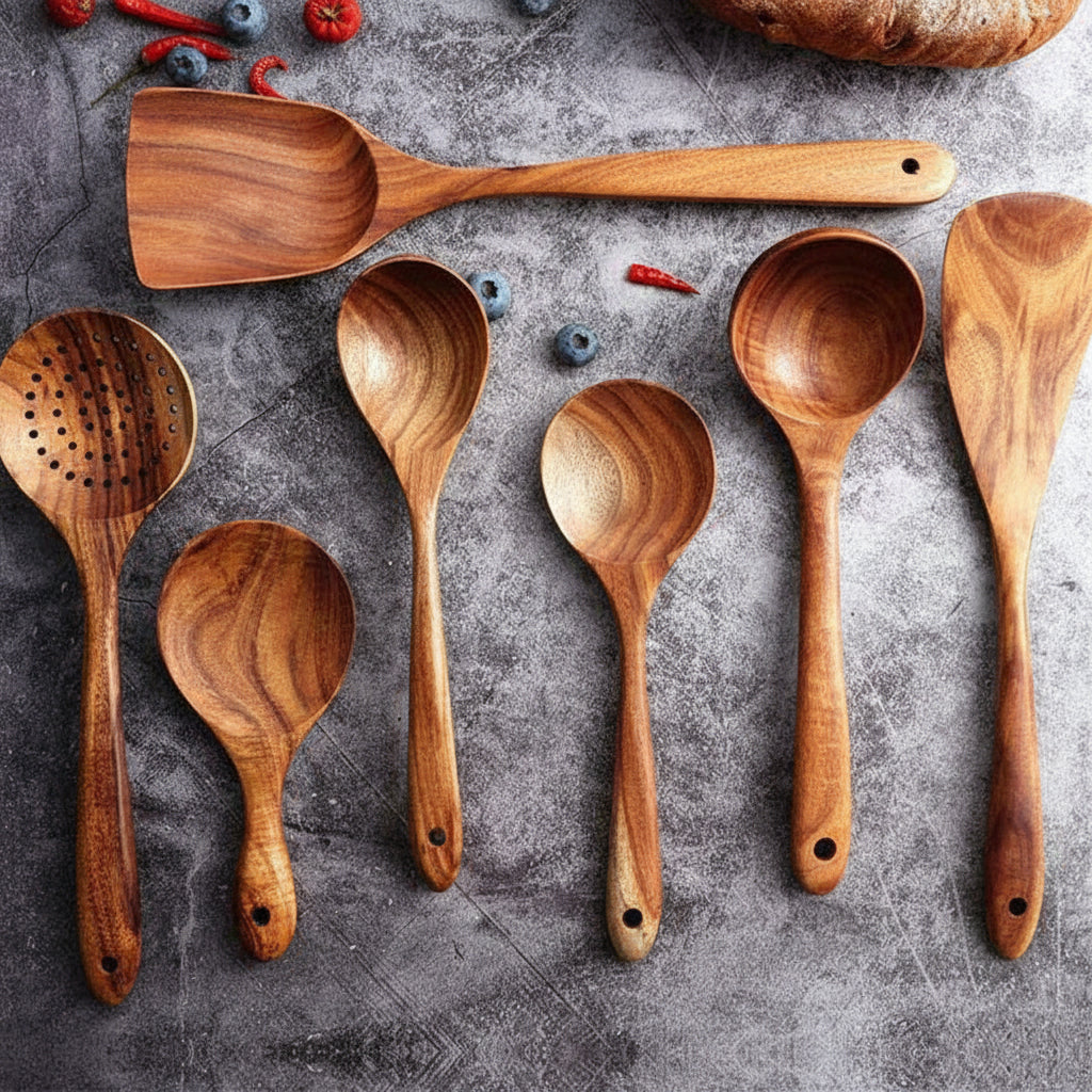 Handmade Wooden Cooking Utensil Set