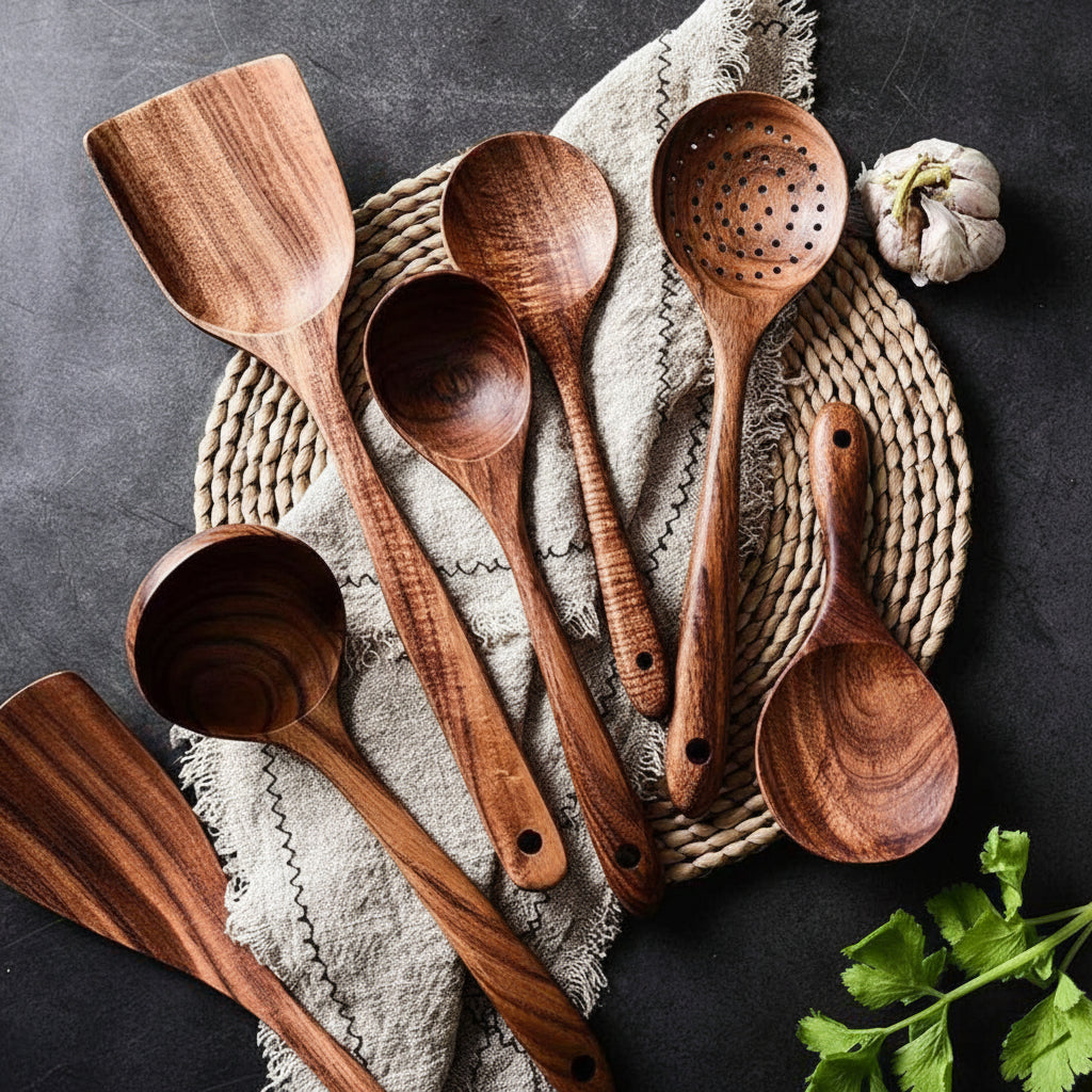 Handmade Wooden Cooking Utensil Set