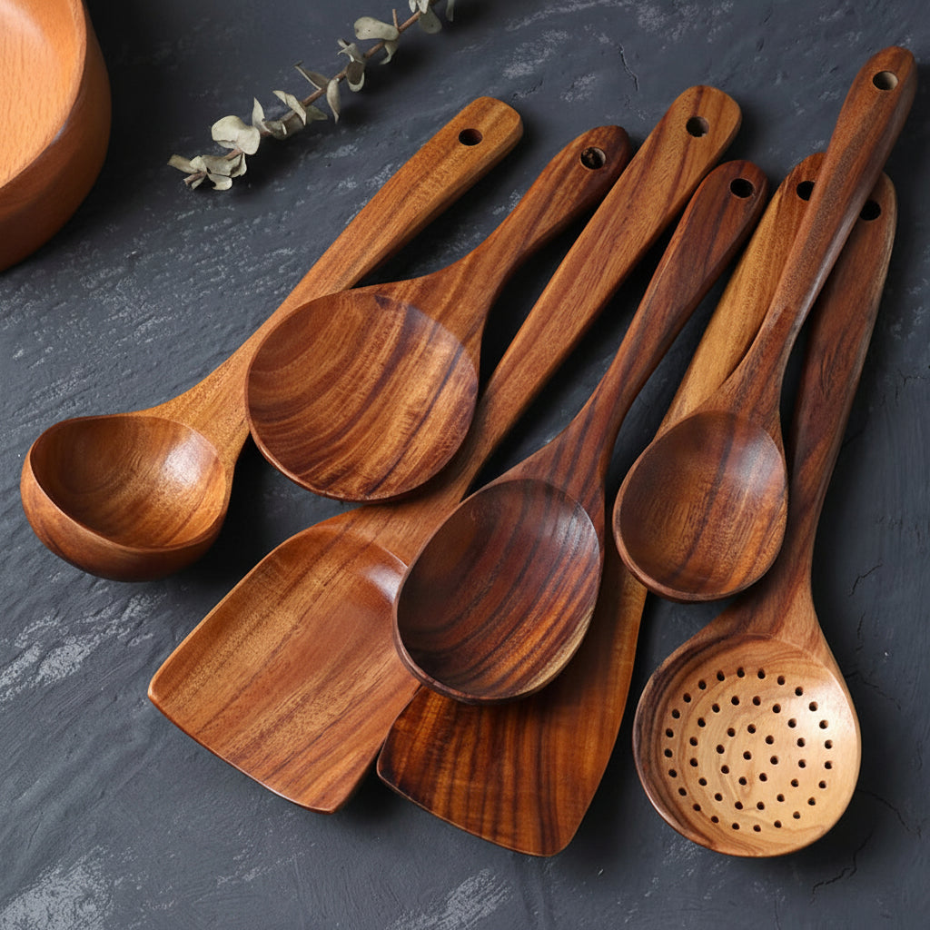 Handmade Wooden Cooking Utensil Set