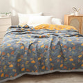 Reversible Leaf Pattern Throw Blanket