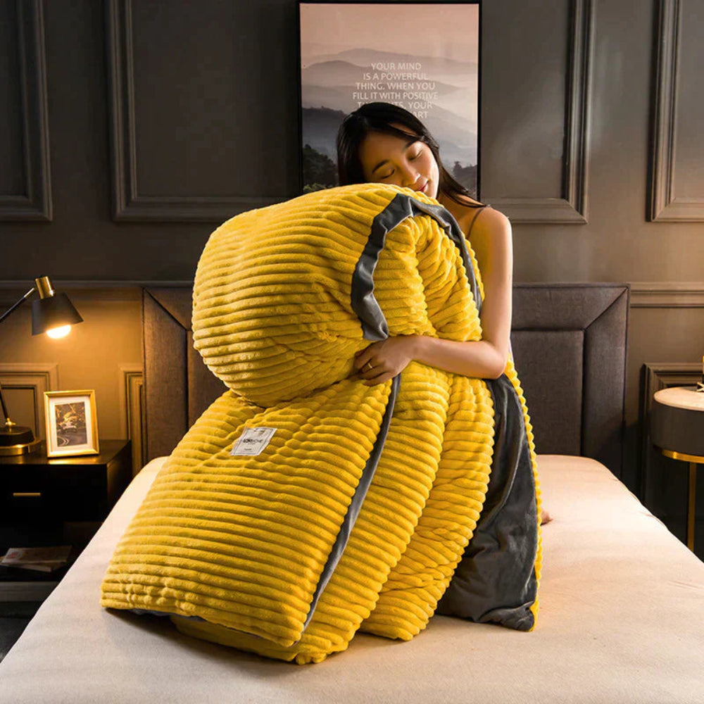 Cozy Velvety Fleece Duvet Cover King Size Soft Warm Bedding Set 1