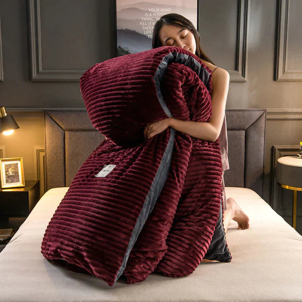Cozy Velvety Fleece Duvet Cover King Size Soft Warm Bedding Set 2