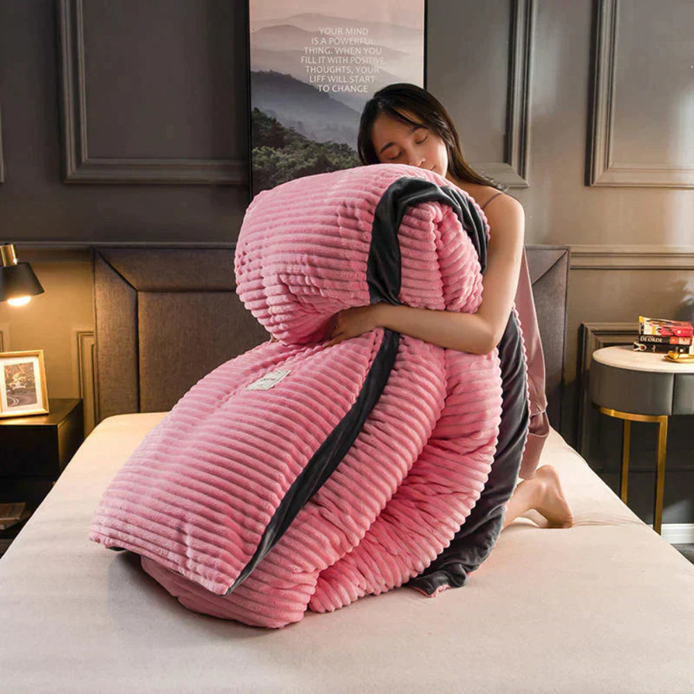 Cozy Velvety Fleece Duvet Cover King Size Soft Warm Bedding Set 4