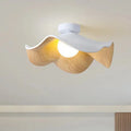 Wooden Lotus Flush Ceiling Light