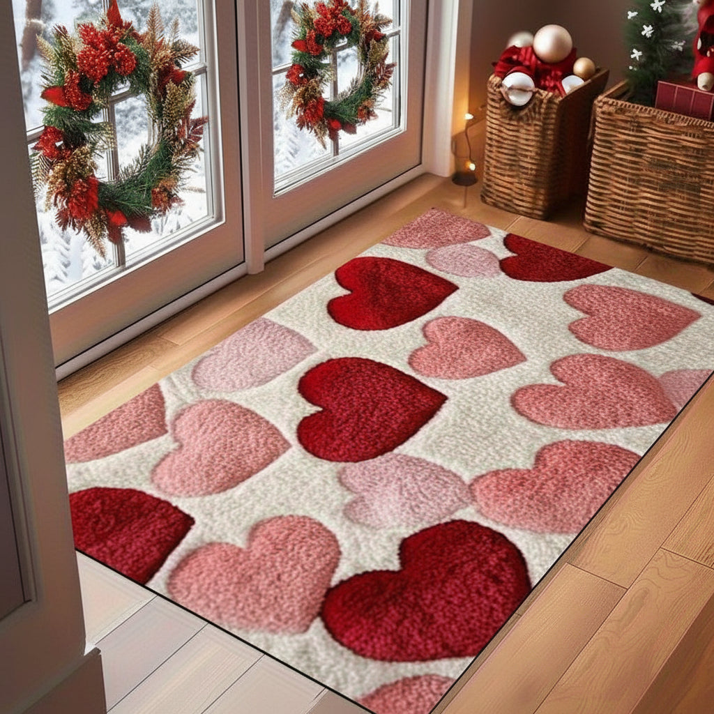 Heart Pattern Non Slip Entry Door Mat