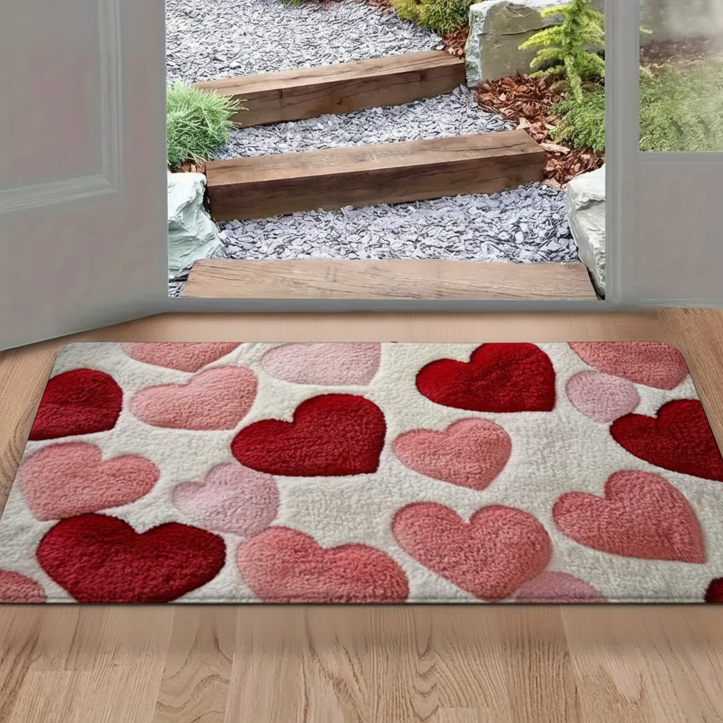 Heart Pattern Non Slip Entry Door Mat