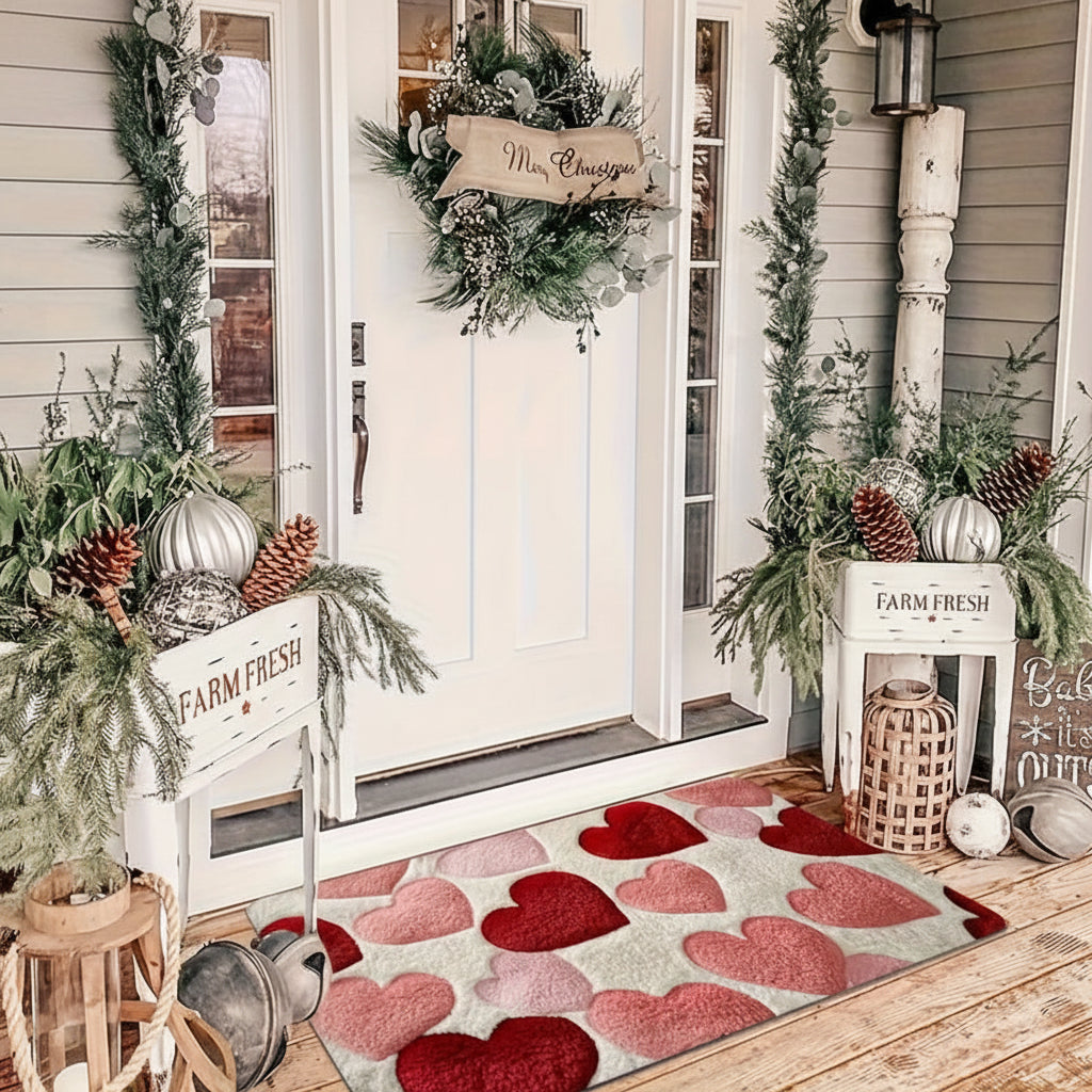 Heart Pattern Non Slip Entry Door Mat