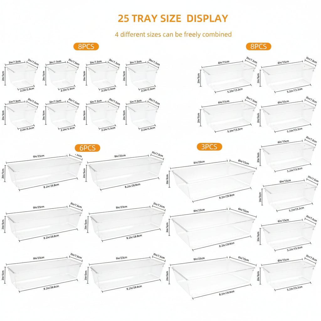 Drawer Organiser Storage Tray Set