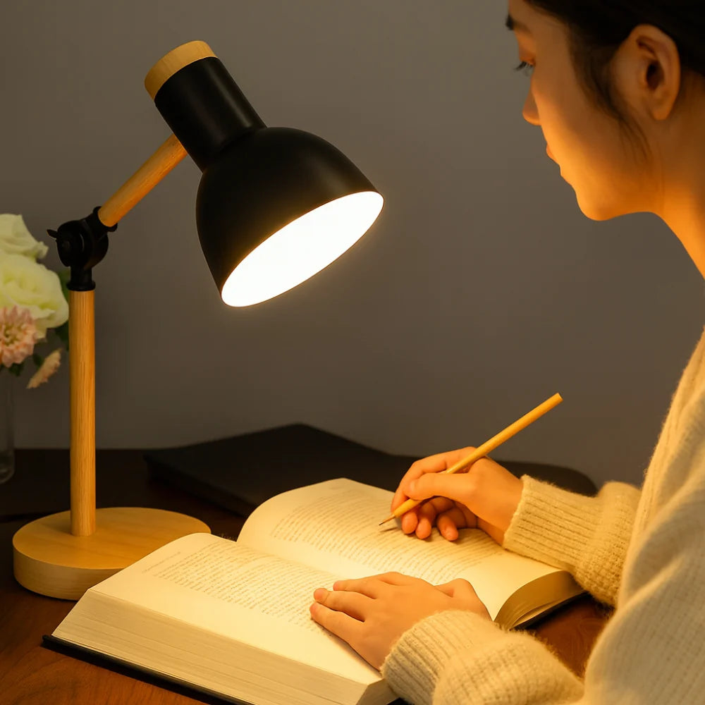 Nordic Adjustable Wooden Desk Lamp