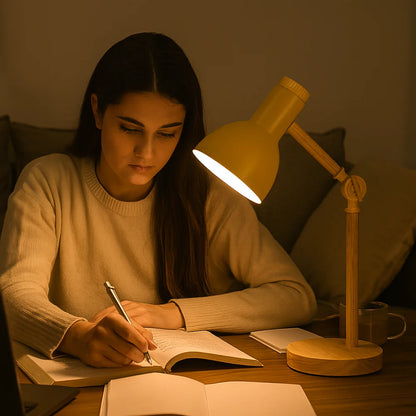 Nordic Adjustable Wooden Desk Lamp