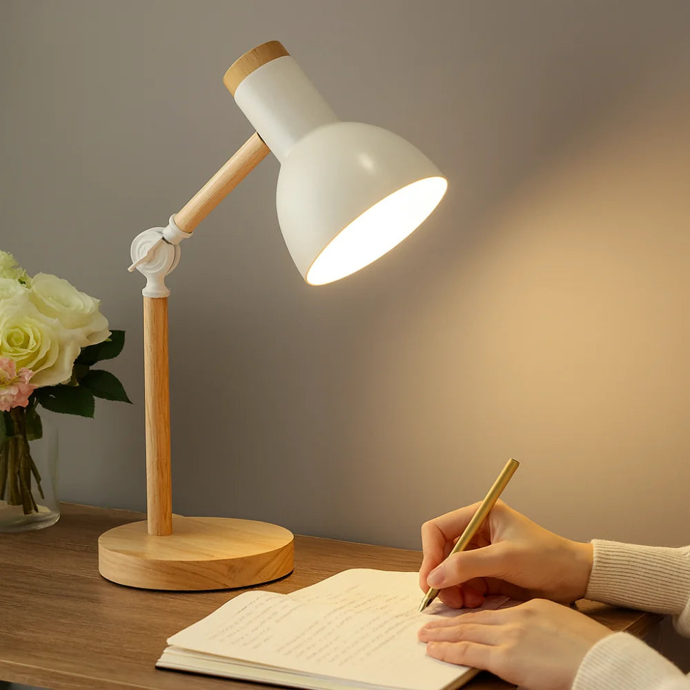 Nordic Adjustable Wooden Desk Lamp