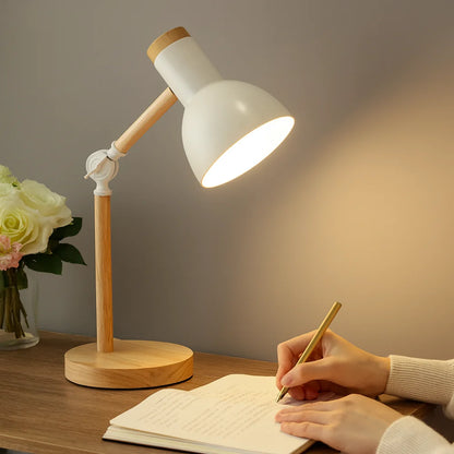 Nordic Adjustable Wooden Desk Lamp