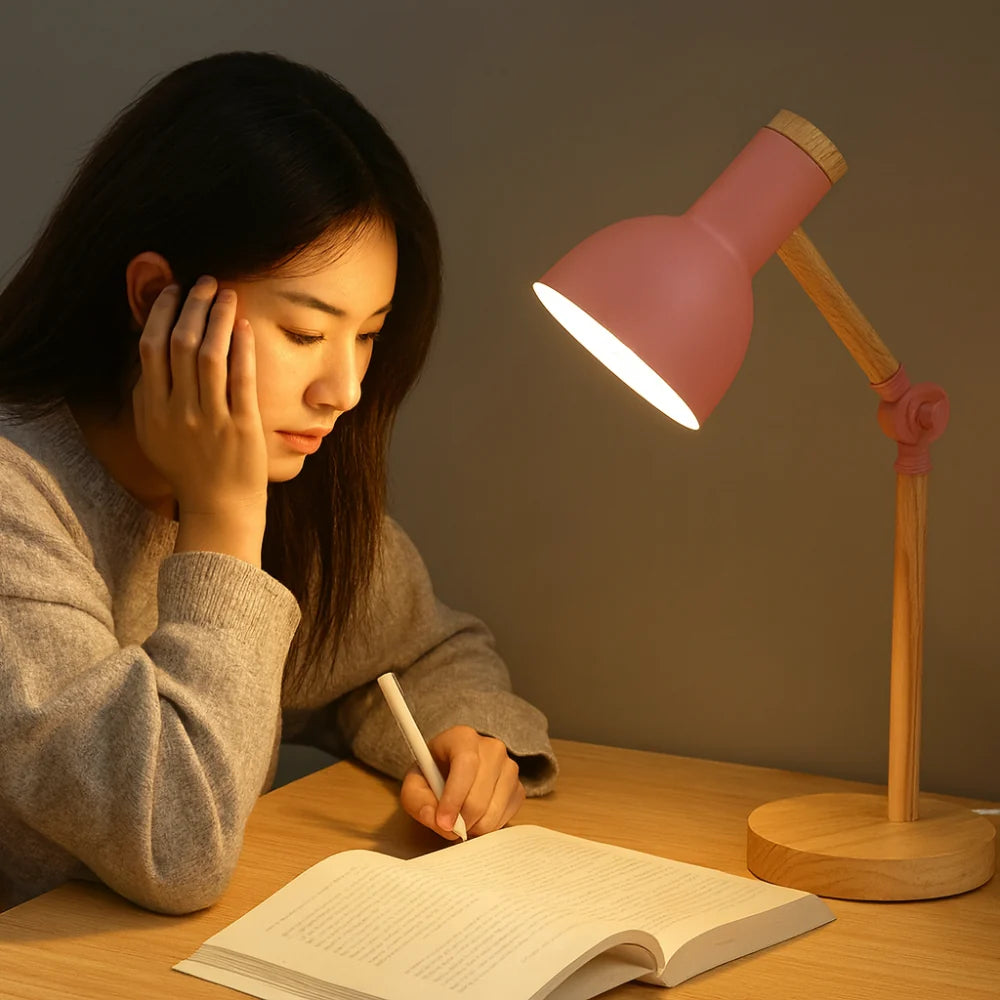 Nordic Adjustable Wooden Desk Lamp