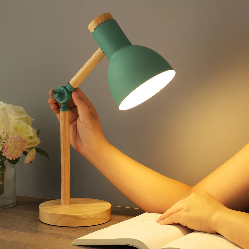 Nordic Adjustable Wooden Desk Lamp
