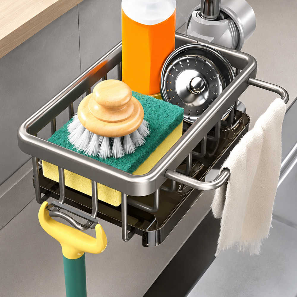Sink Caddy Dish Drying Rack Organiser