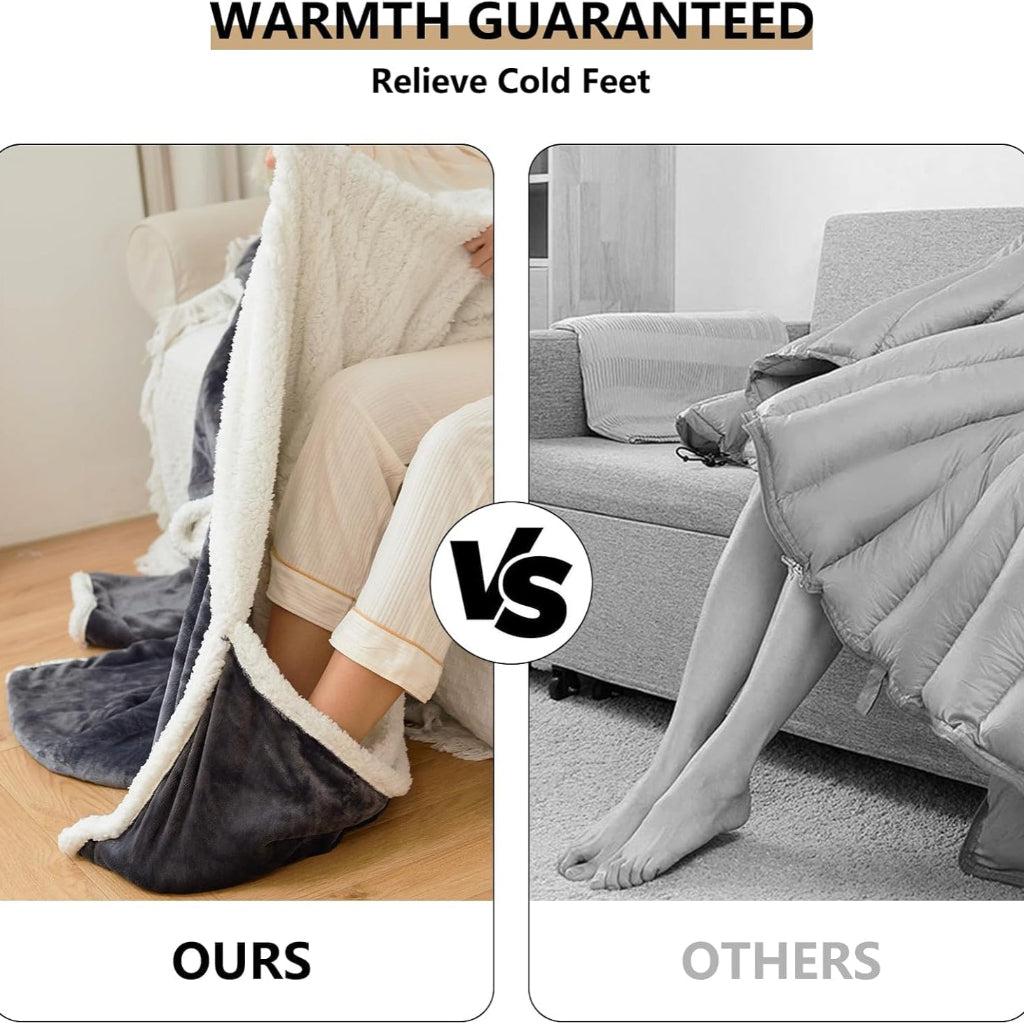 Electric Heated Blanket Wearable Sherpa Fleece Throw for Adults 5