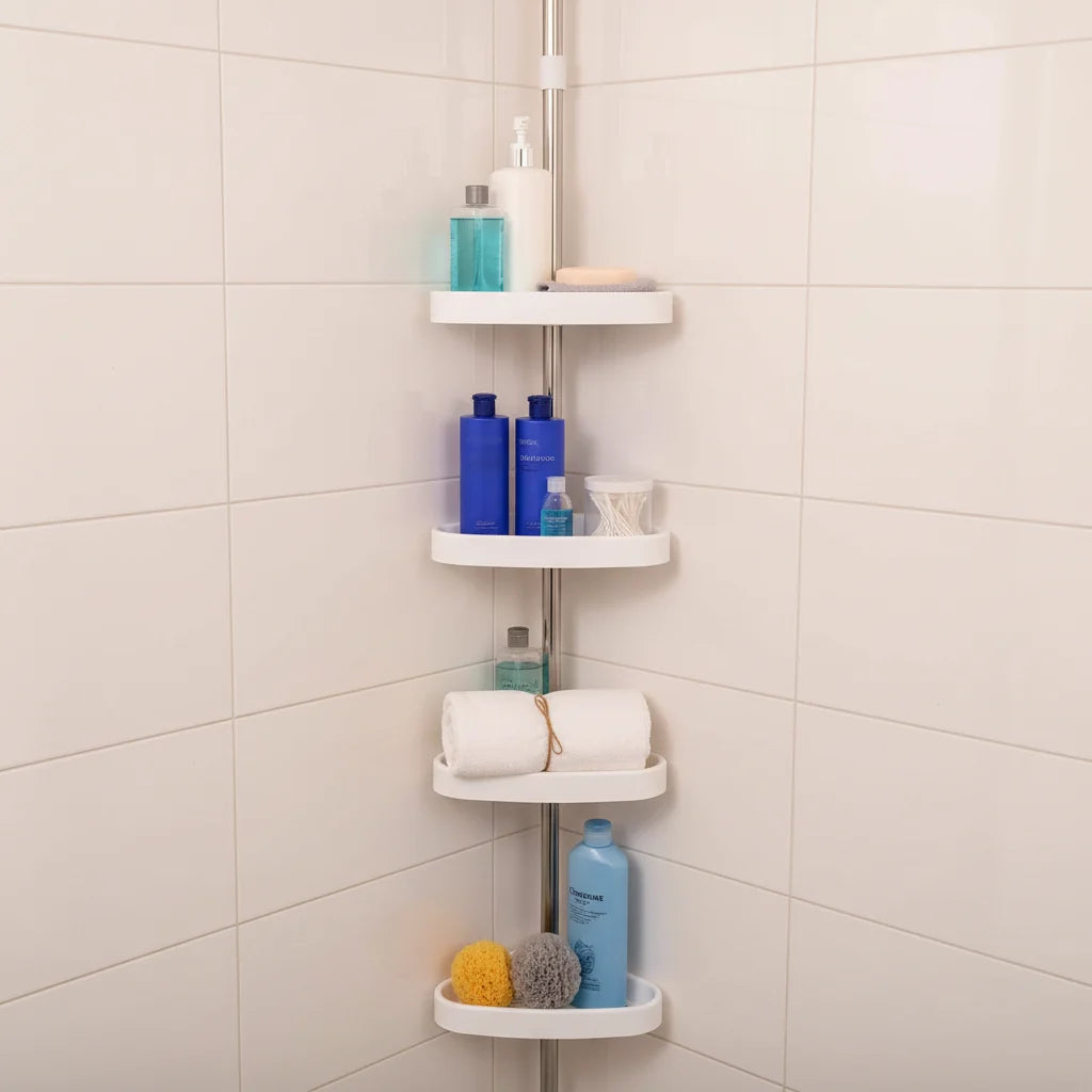 Tension Pole Corner Shower Storage Shelf