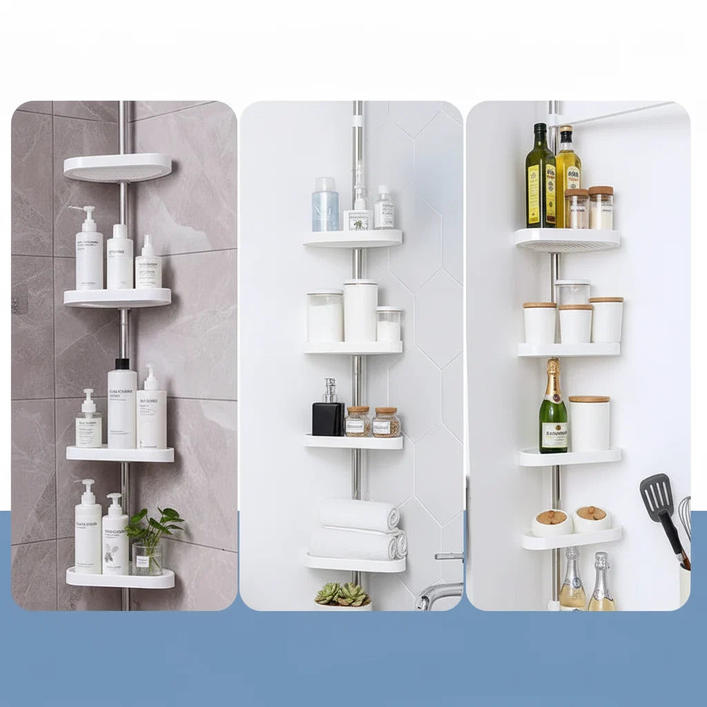 Tension Pole Corner Shower Storage Shelf