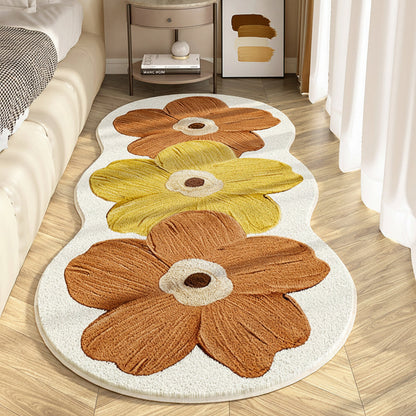 Floral Irregular Soft Bedroom Rug