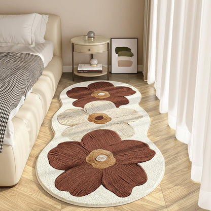 Floral Irregular Soft Bedroom Rug