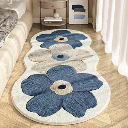 Floral Irregular Soft Bedroom Rug