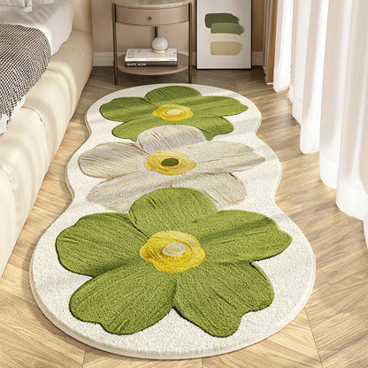 Floral Irregular Soft Bedroom Rug