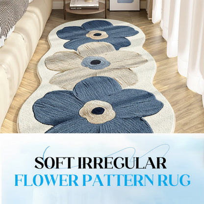 Floral Irregular Soft Bedroom Rug