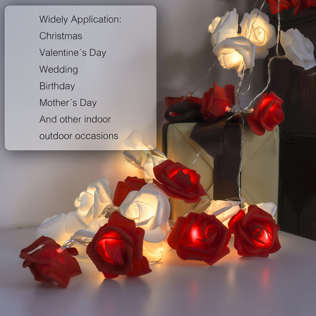 Rose Flower Battery String Lights