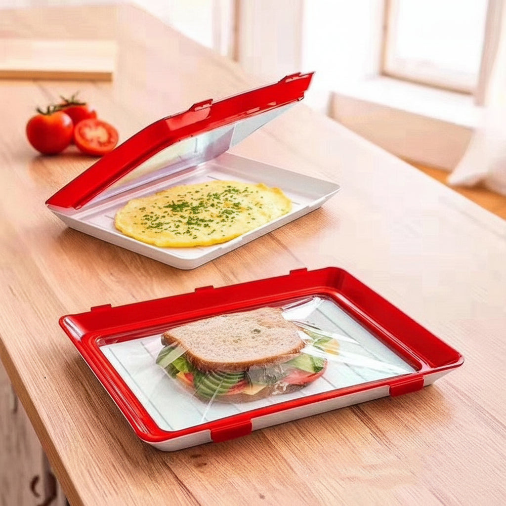 Elastic Seal Reusable Food Storage Tray