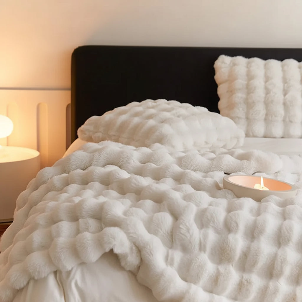 Faux Fur Plush Sofa Throw Blanket