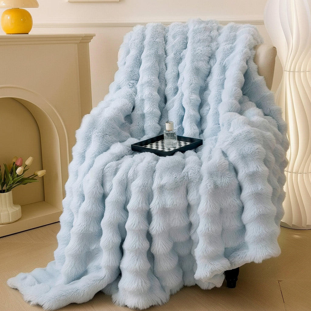 Faux Fur Plush Sofa Throw Blanket
