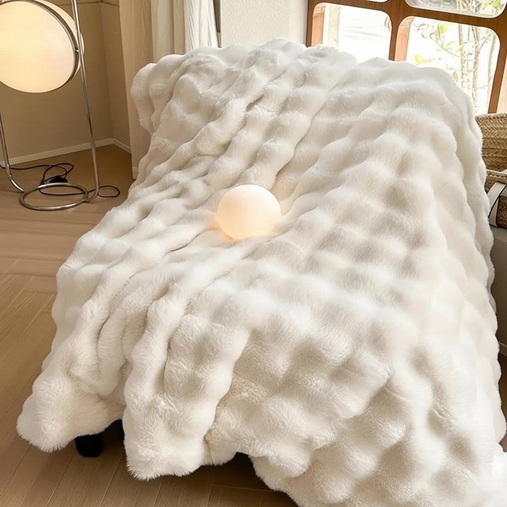 Faux Fur Plush Sofa Throw Blanket