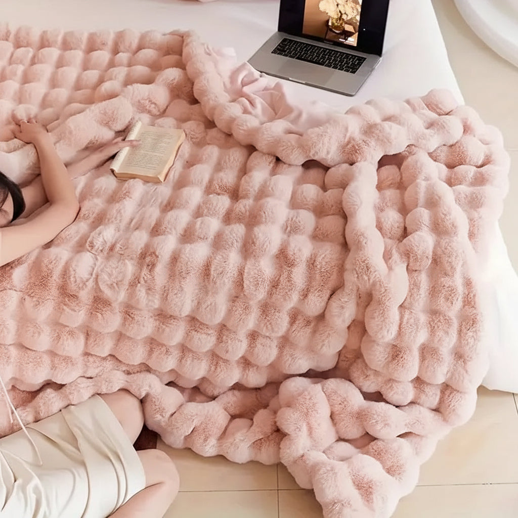Faux Fur Plush Sofa Throw Blanket