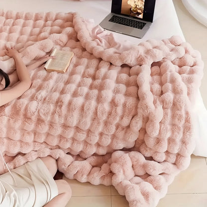 Faux Fur Plush Sofa Throw Blanket