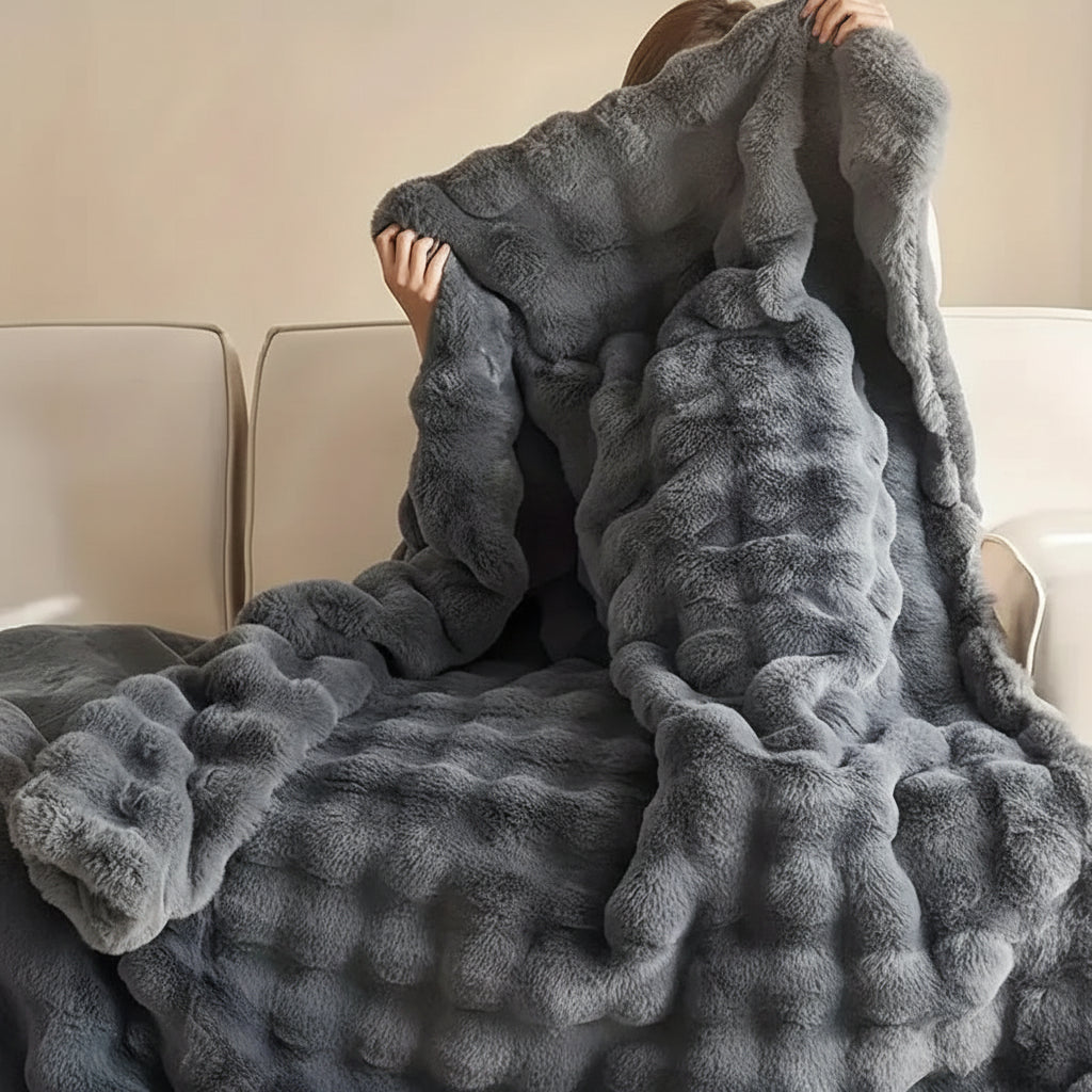 Faux Fur Plush Sofa Throw Blanket