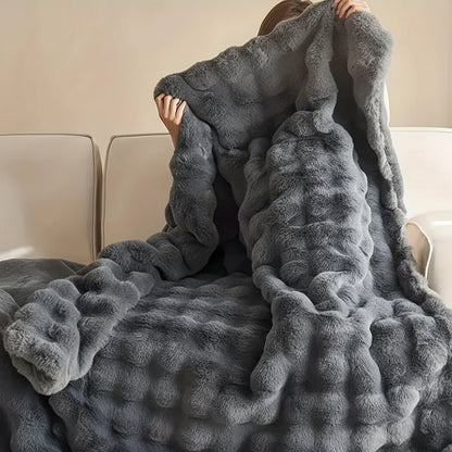 Faux Fur Plush Sofa Throw Blanket