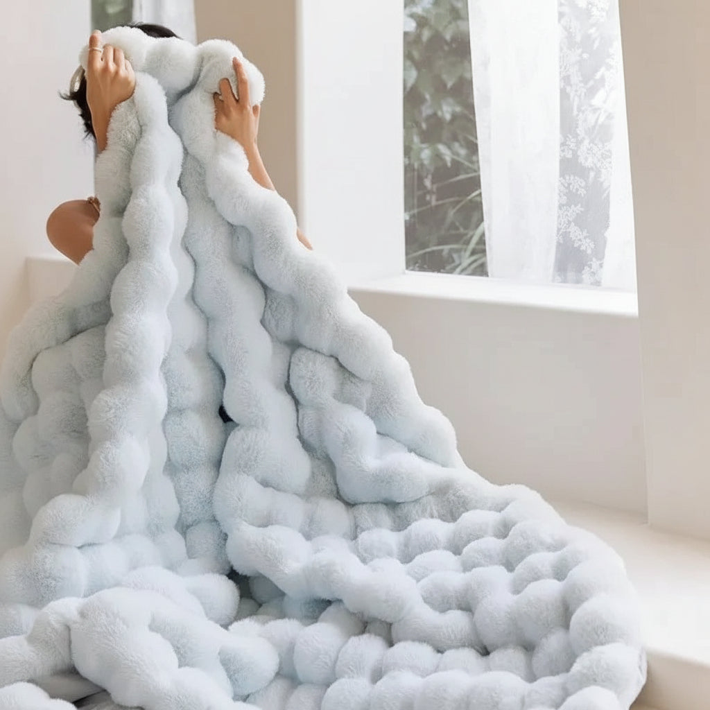 Faux Fur Plush Sofa Throw Blanket