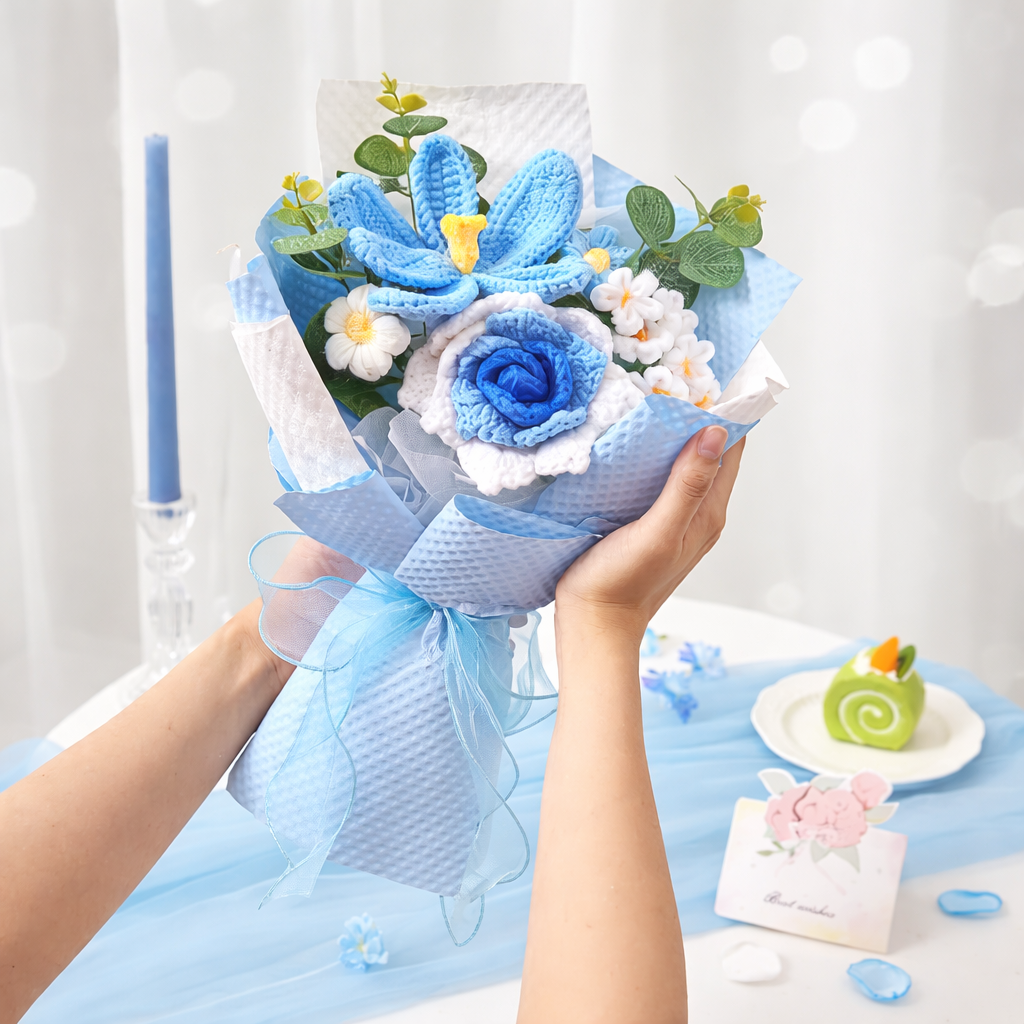 Crochet Flower Bouquet Arrangement
