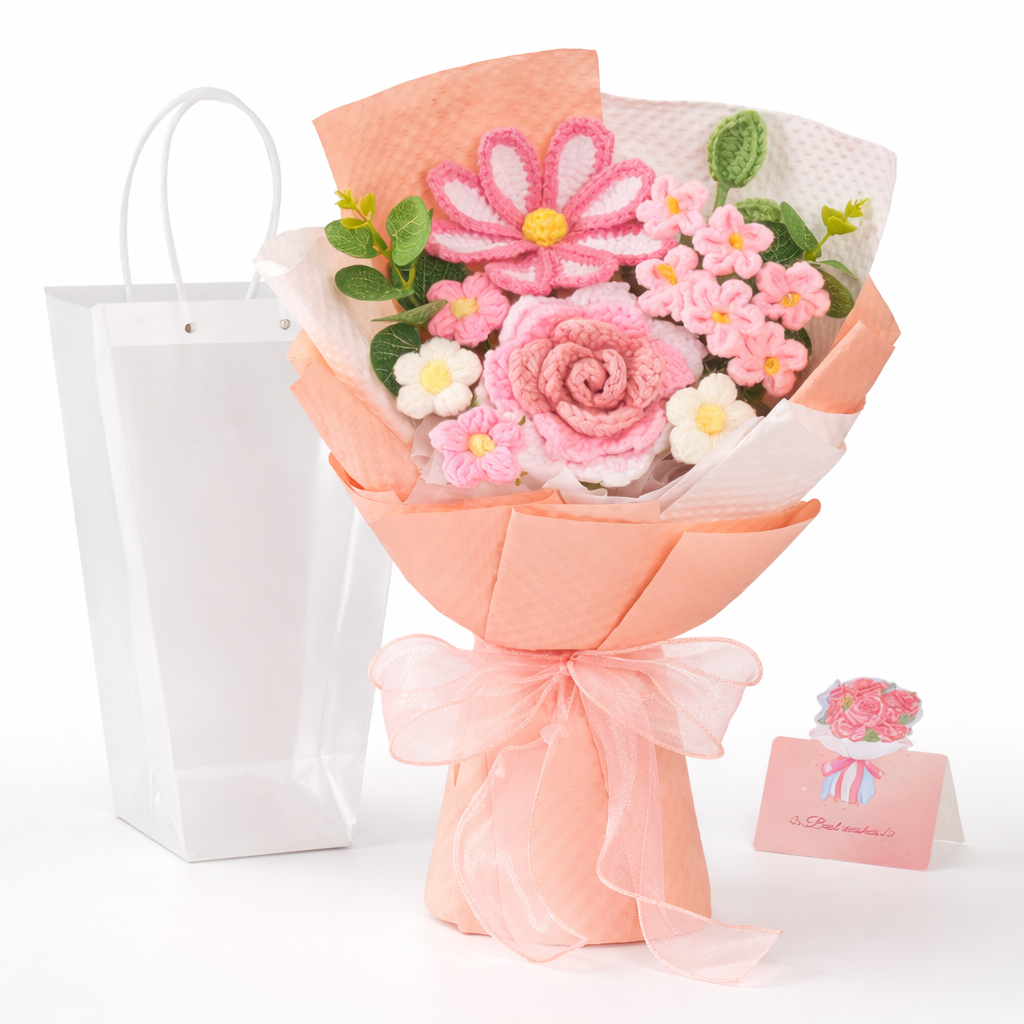 Crochet Flower Bouquet Arrangement