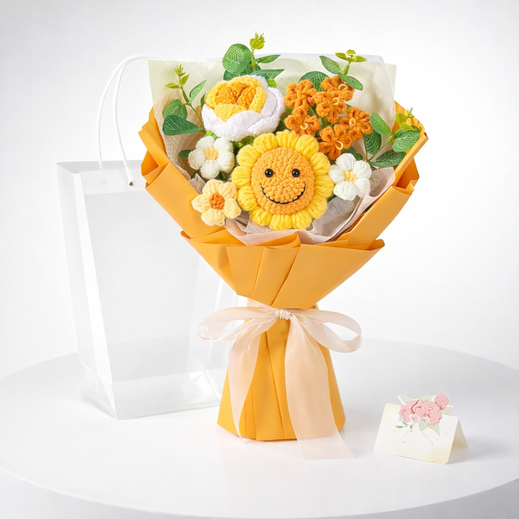 Crochet Flower Bouquet Arrangement