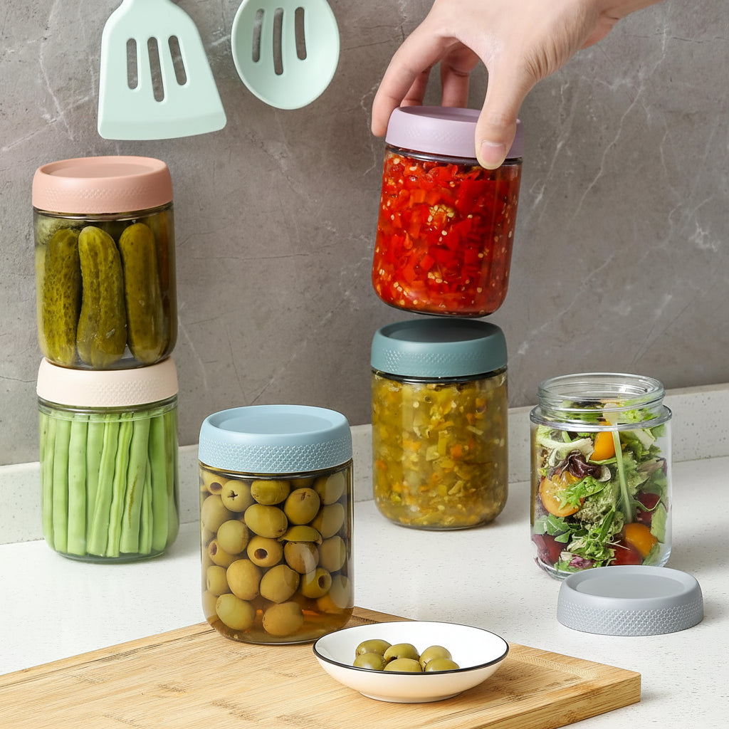 Airtight Stackable Glass Storage Jars