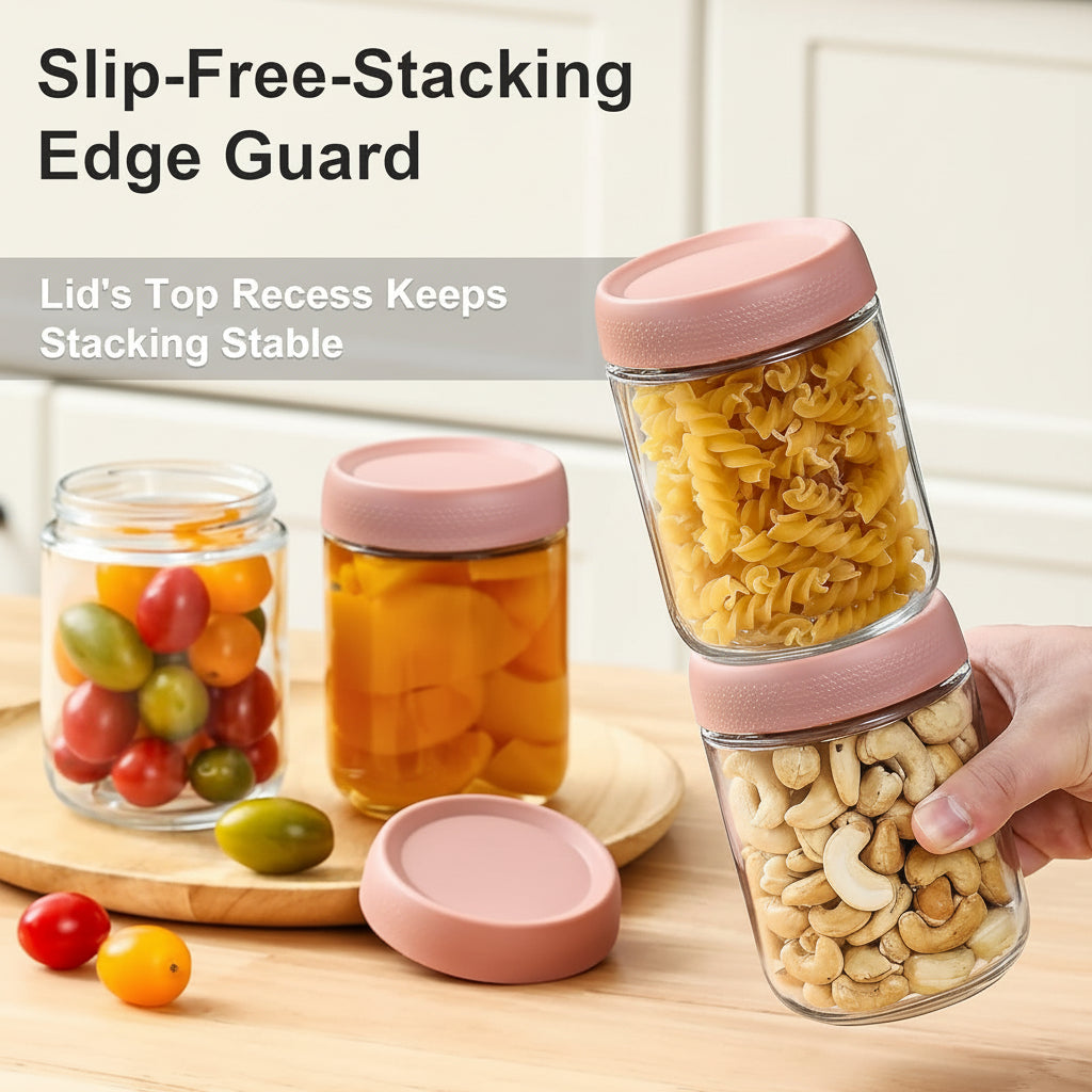 Airtight Stackable Glass Storage Jars