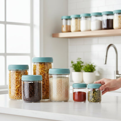 Airtight Stackable Glass Storage Jars